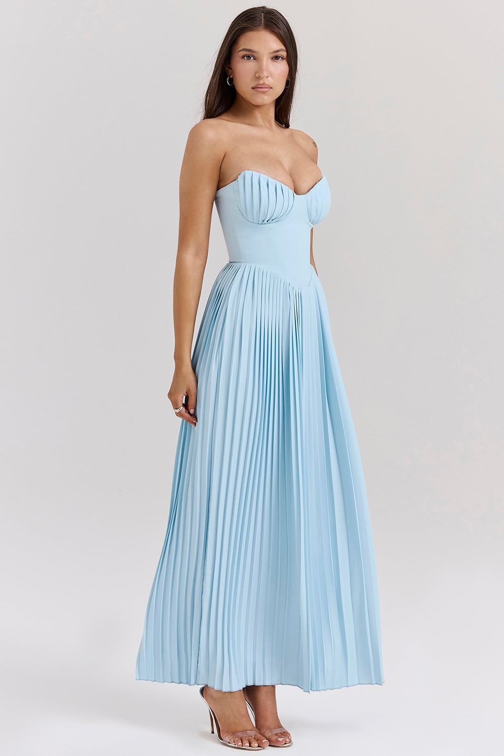 Isabelle™ | Trägerloses Plissee-Maxikleid mit Bustier