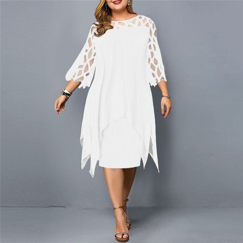 Kaycie | Schickes Kurvenreiches Midiekleid