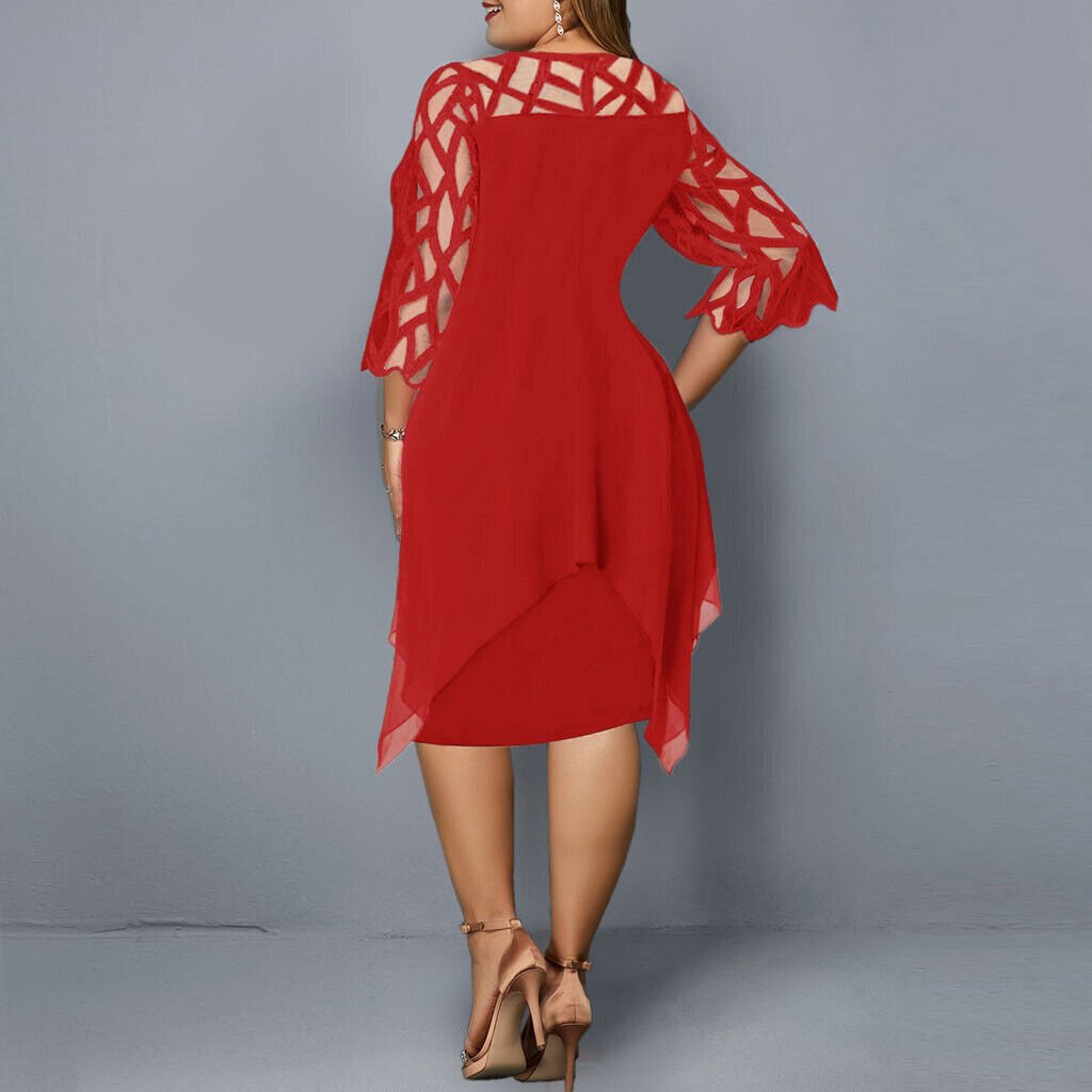 Kaycie | Schickes Kurvenreiches Midiekleid